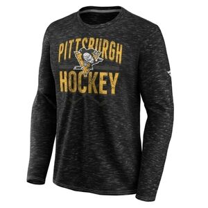 Pittsburgh Penguins NHL Iced Out Long Sleeve Gray T-shirts Men's 2XL XXL NWT